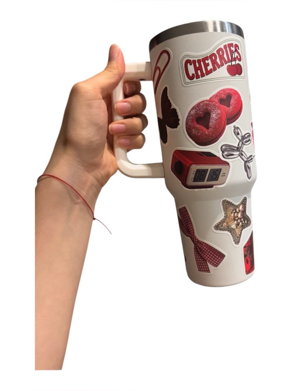 ✨40 oz Insulated Tumbler |White| Straw & Lid Like New ❄️☕Keeps Drinks Hot & Cold